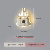 Cartoon castle wall light for cute children's room