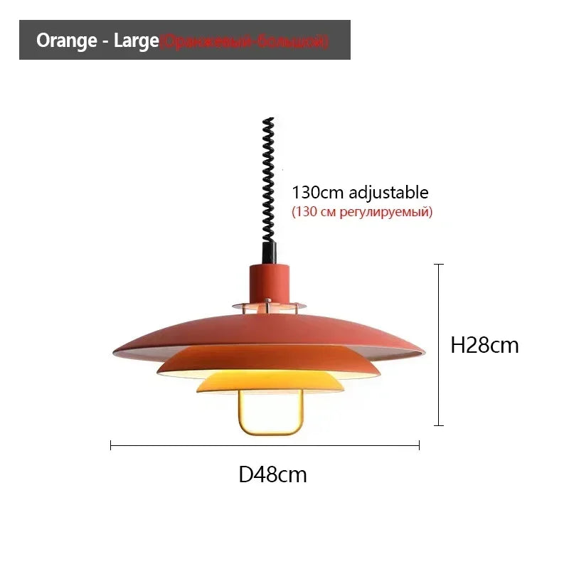 Modern adjustable pendant light with adjustable lifting and telescopic capabilities, dining room, living room, indoor decoration - vue 7 sur 12