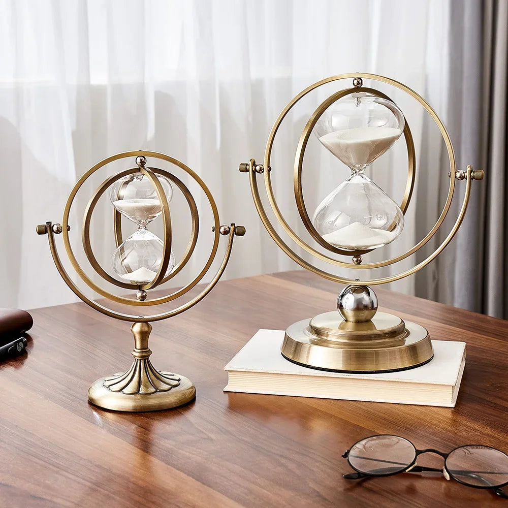 Nordic retro metal hourglass for home decor