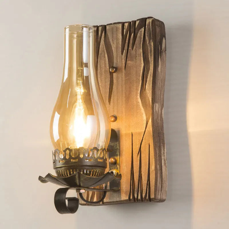 American vintage wooden wall light for restaurant, bar or loft