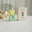 handmade scented tulip candle for decorations and aromatherapy