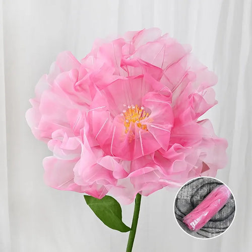 Artificial silk poppy pink realistic festive decoration flower - vue 11 sur 12