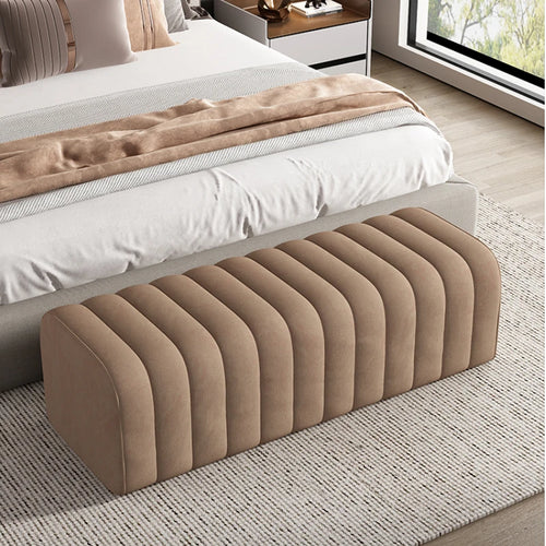 Nordic velvet bench soft and elegant footrest - vue 5 sur 14