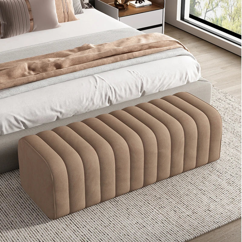 Nordic velvet bench soft and elegant footrest - vue 4 sur 14