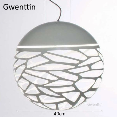 Modern hollow iron pendant light bird cage industrial decoration - vue 9 sur 8