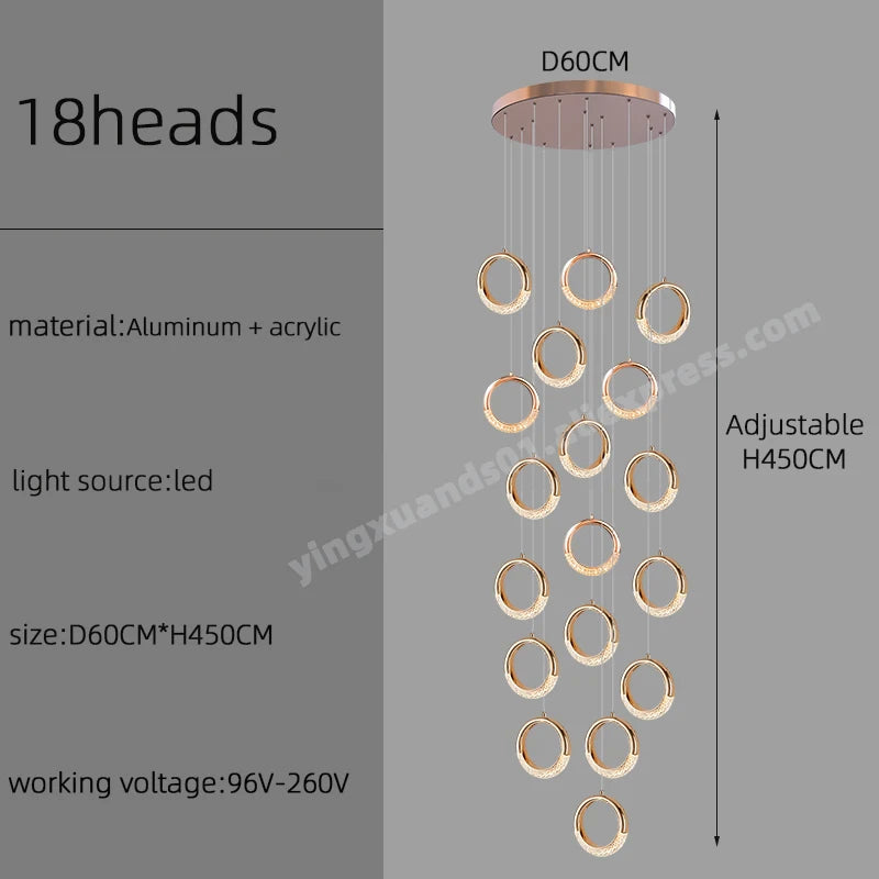 lustre à led design moderne pour éclairage suspendu élégant