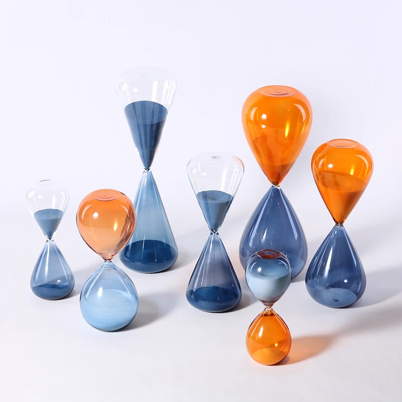 modern glass hourglass for decoration and offices