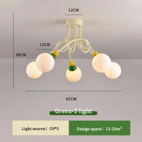 Colourful nordic chandelier for modern and simple children's room - vue 11 sur 10