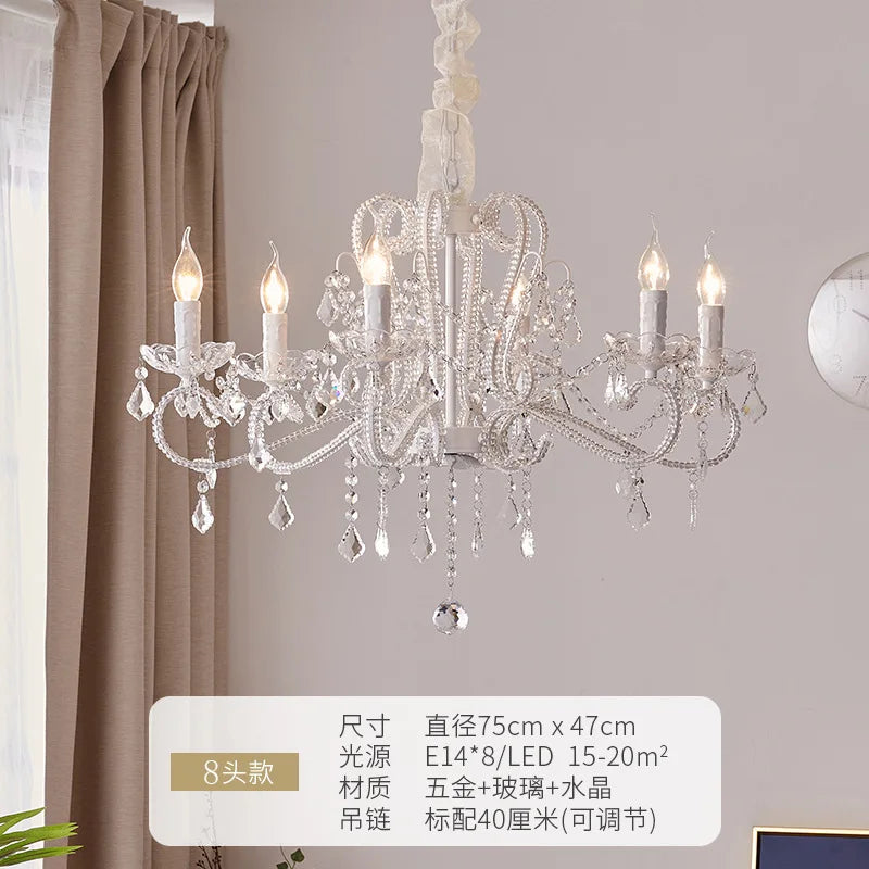 Retro crystal nordic chandelier for living room and dining room - vue 9 sur 11