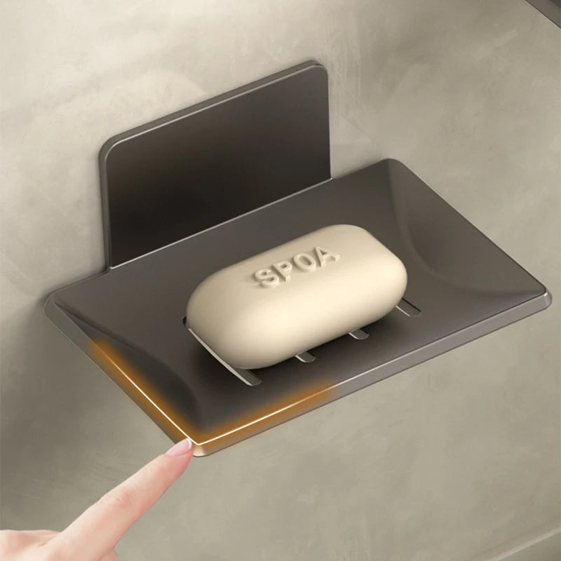 wall-mounted aluminum soap dish for bathroom and kitchen storage