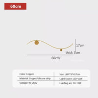 Modern copper wall light gold line decor for living room and hallway