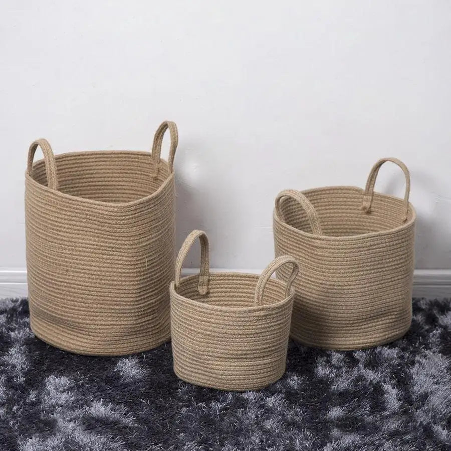 handwoven wicker basket for foldable storage and toys