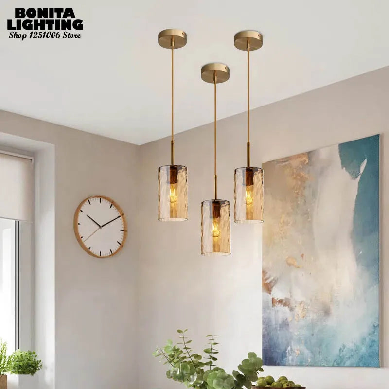 Modern nordic style hand-blown glass pendant light - vue 5 sur 8