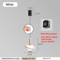 saturno design led chandelier adjustable in height