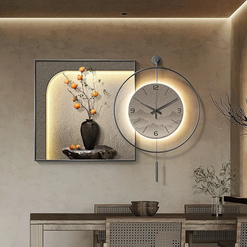 wall clock with unique and aesthetic design for modern decoration - vue 4 sur 12