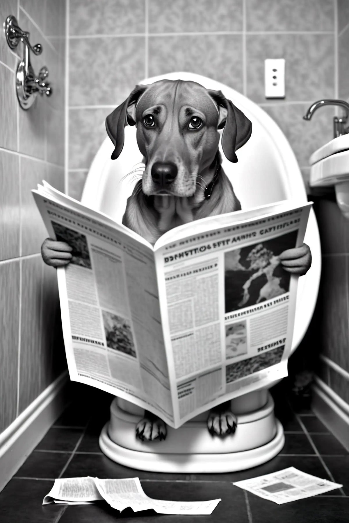 Humorous animal bathroom wall decoration