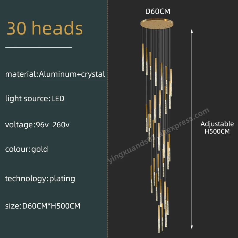 Modern crystal chandelier for minimalist indoor lighting