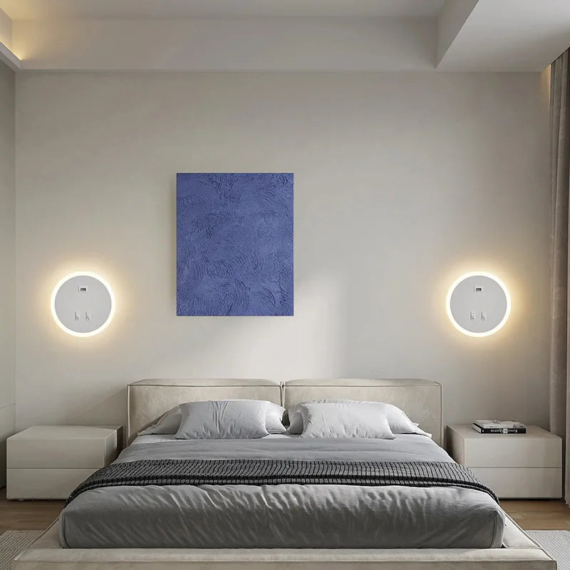 modern led wall light with usb port for mood lighting - vue 4 sur 8