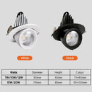 Dimmable 360-degree rotatable recessed LED spotlight