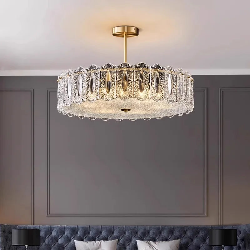 Modern copper and glass ceiling light with creative design for elegant interiors