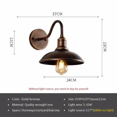 Industrial waterproof outdoor wall light for garden and courtyard - vue 12 sur 15