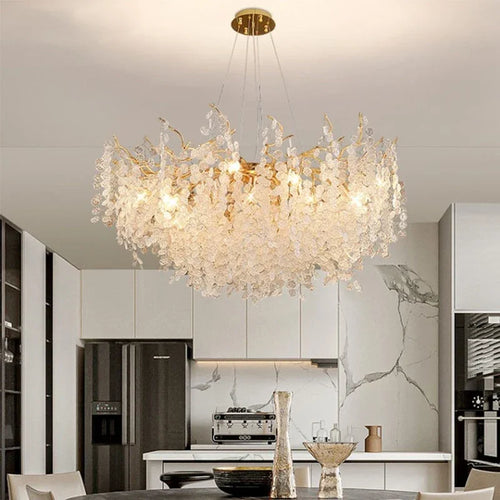 Elegant European style gold crystal chandelier for refined interior decor - vue 3 sur 13