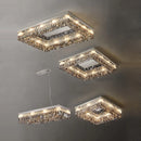 Gold crystal rectangular square dimmable LED ceiling light