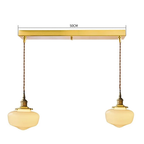 Modern nordic glass LED pendant light with copper socket - vue 12 sur 28