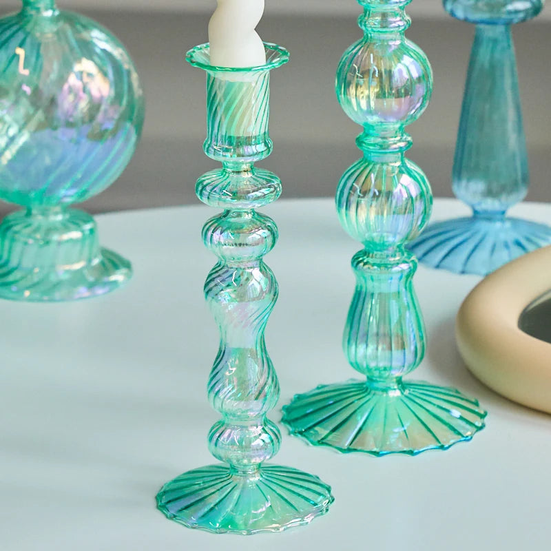Glass taper candle holders for home and wedding decoration