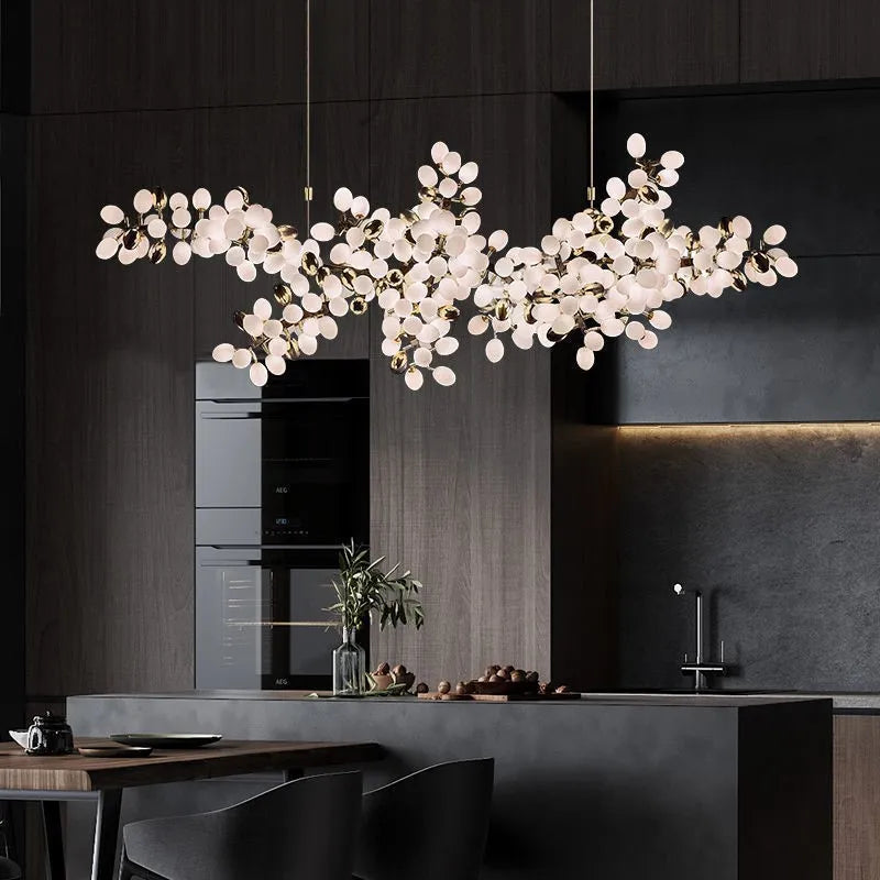 Luxury postmodern white glass chandelier