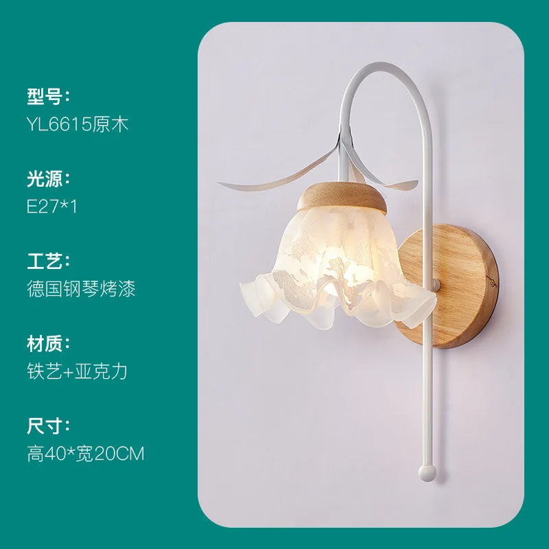 Mediterranean style glass wall light for indoor lighting