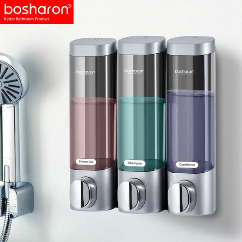 triple wall-mounted liquid soap dispenser for gel and lotion