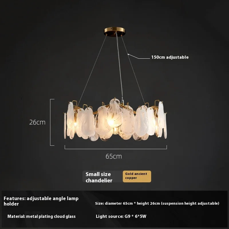 Handmade glass pendant light for a luxurious interior