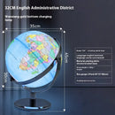 educational rotating globe with light in English for geography