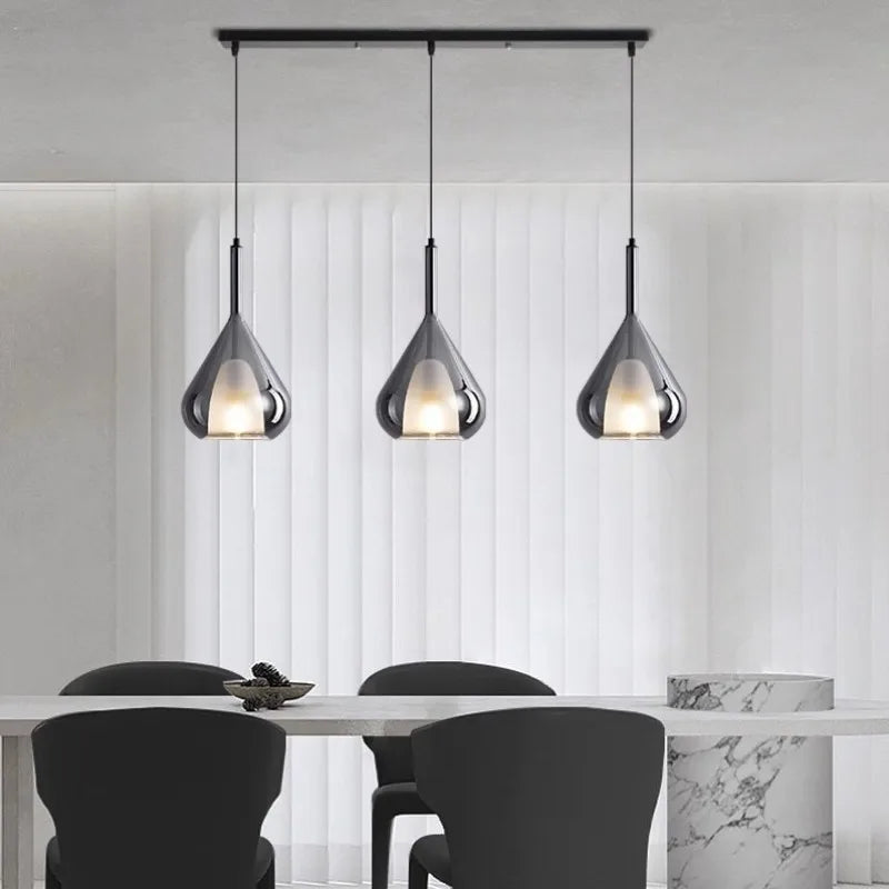 Modern minimalist Italian designer glass chandelier - vue 5 sur 10