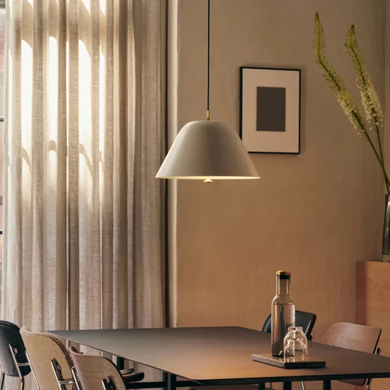 Nordic retro pendant light round bar style indoor decor