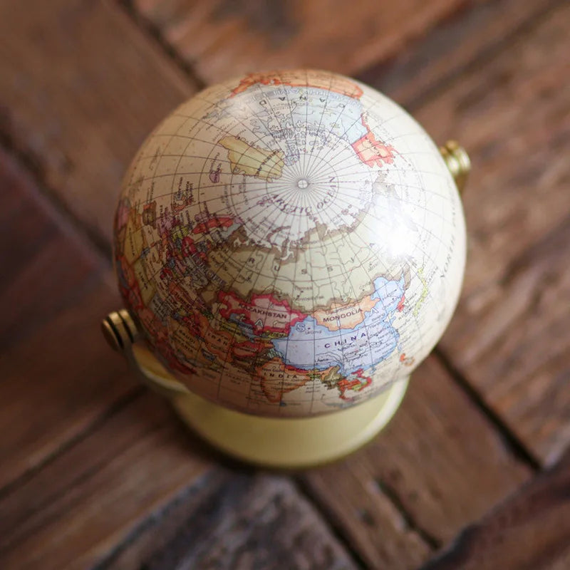 rotating retro globe for learning geography