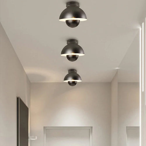 Modern semi-circular LED ceiling light for hallway balcony and staircase - vue 5 sur 12