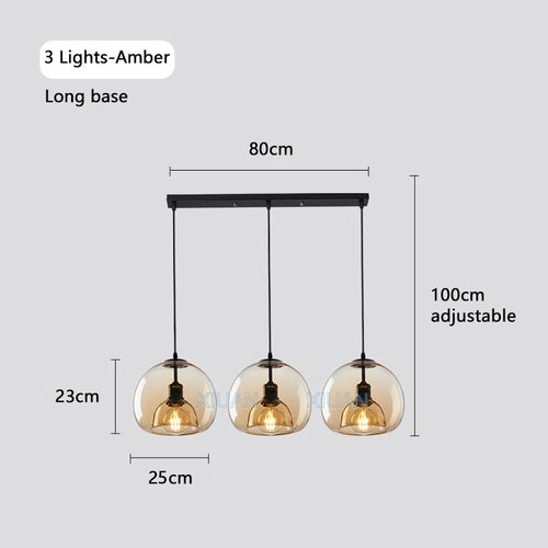 Modern glass chandelier for indoor pendant lighting - vue 11 sur 16