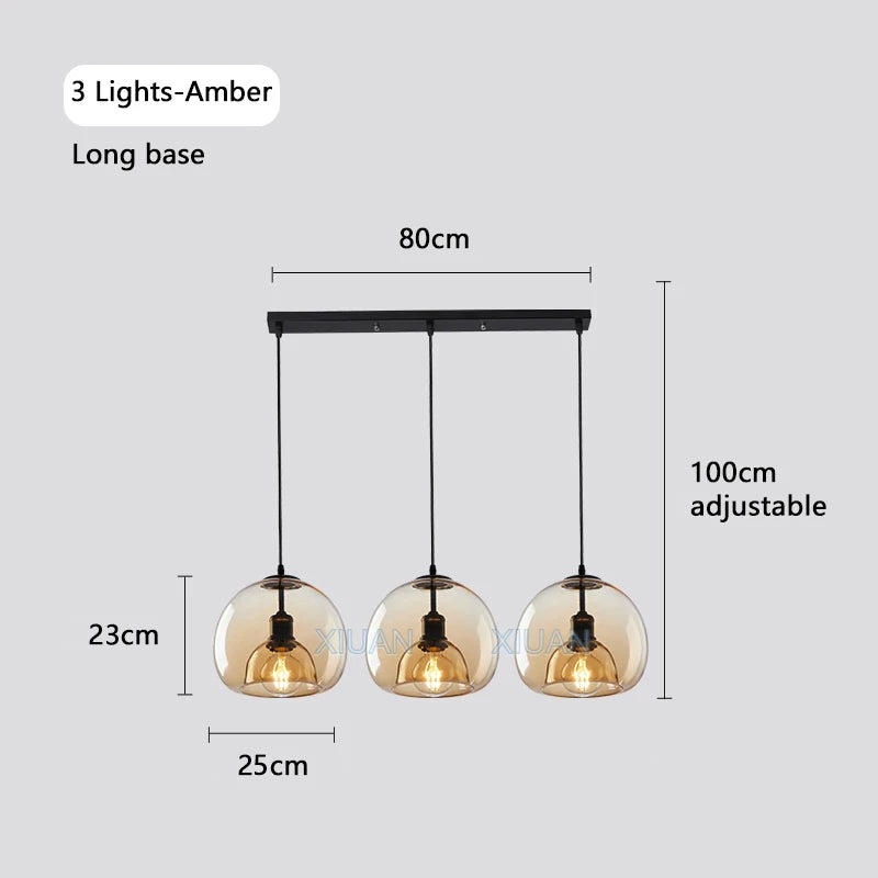 Modern glass chandelier for indoor pendant lighting - vue 10 sur 16