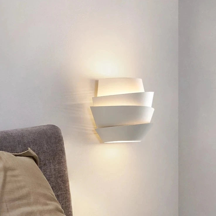 White metal LED pinecone wall light