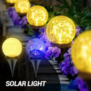 Cracked glass solar lights for decorative outdoor garden