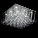 Square crystal flush mount LED chandelier for luxury living room