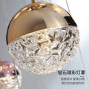 Modern minimalist long acrylic sphere chandelier for nordic villa
