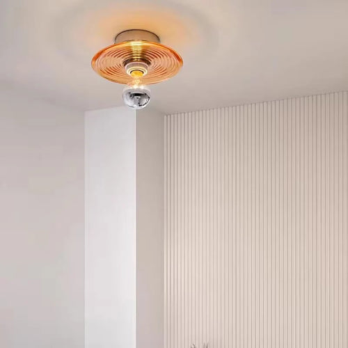 Wavy glass wall light for hallway, entrance and staircase - vue 5 sur 9