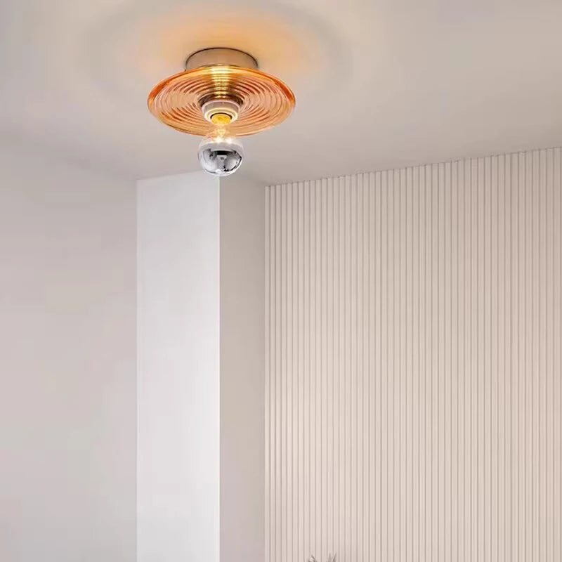 Wavy glass wall light for hallway, entrance and staircase - vue 4 sur 9