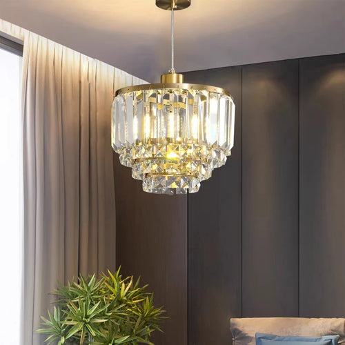 Contemporary copper crystal chandelier for modern decor - vue 4 sur 7
