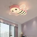 Pink and gold bee ceiling light for children's rooms