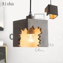 Retro cement pendant light industrial style for decorative interiors