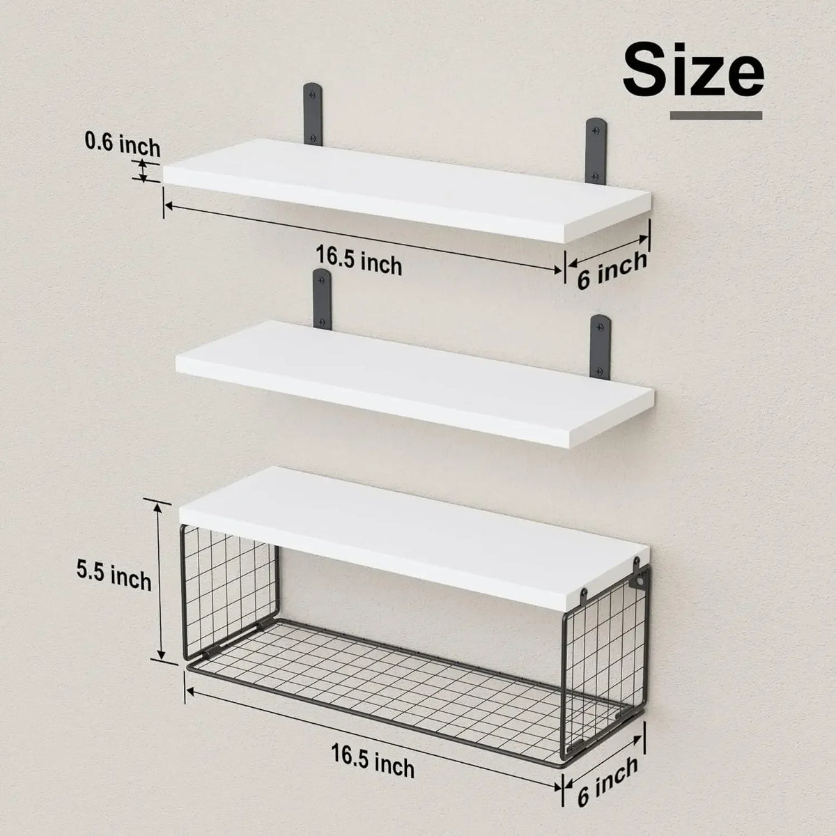 wooden floating shelves for storage and home decor